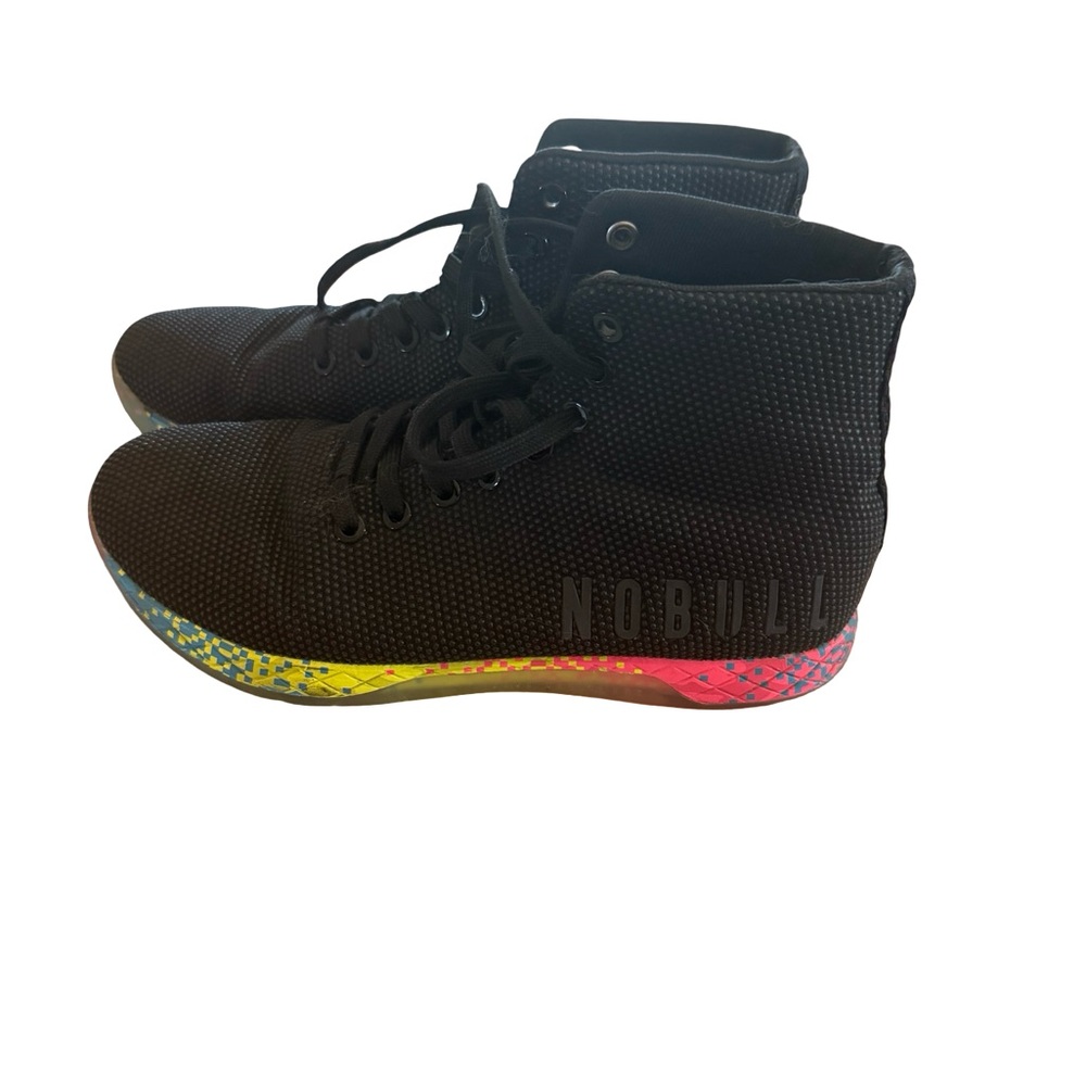 NOBULL Black High-Tops with Colorful Sole